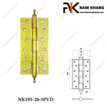 Bản lề lá bằng đồng cao cấp cho cửa gỗ NK195-20-5PVD 