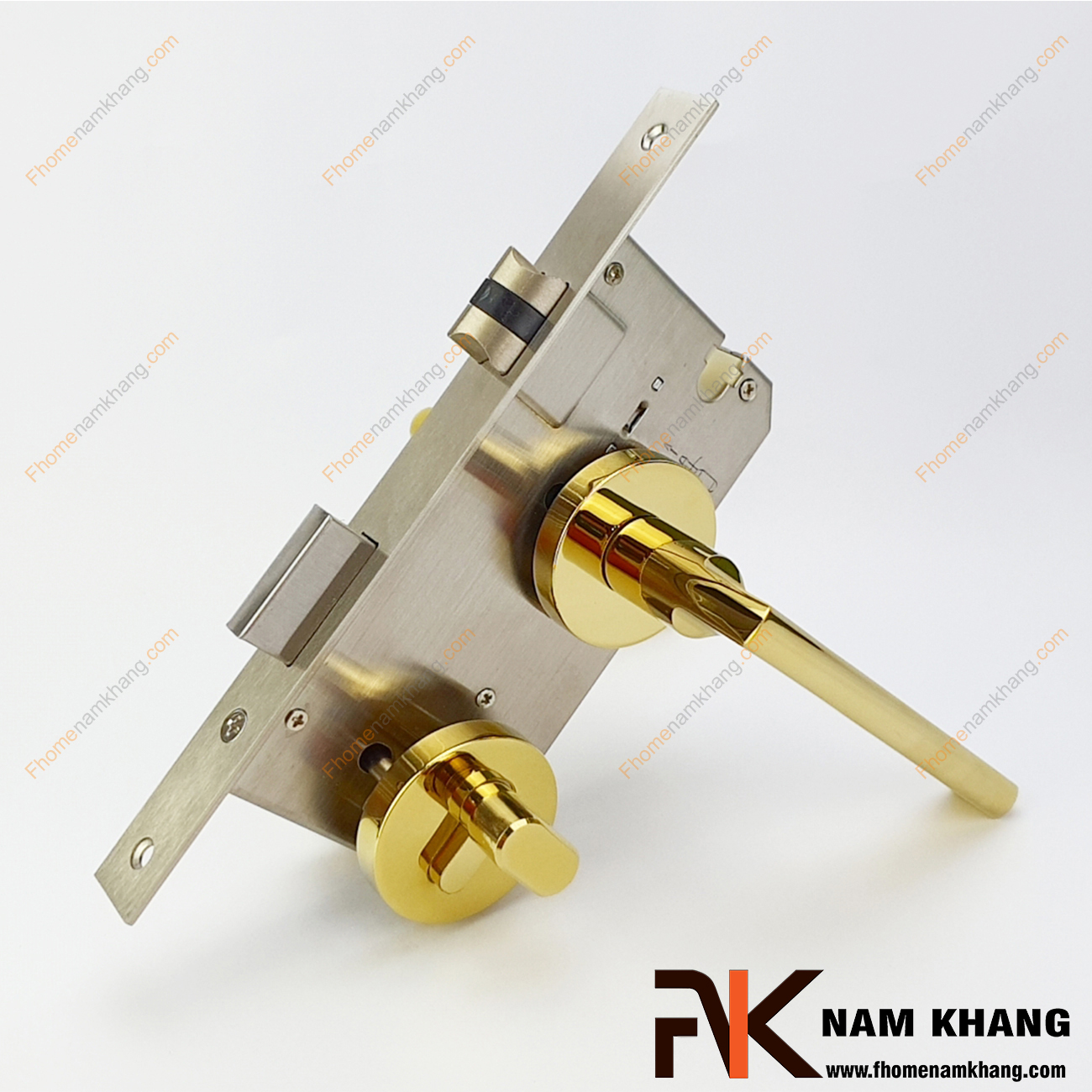 Khóa cửa phân thể bằng hợp kim cao cấp NK571-PVD có thiết kế phần ốp khóa và tay gạt riêng biệt, khá nhỏ gọn và tạo được sự nổi bật độc đáo của một dòng khóa cửa.