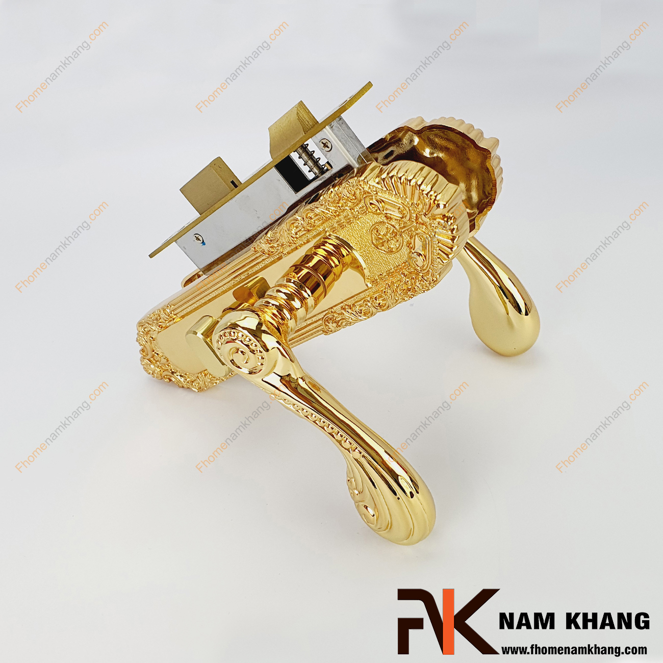 Khóa cửa thông phòng bằng đồng màu vàng NK185M-24K là một bộ khóa cửa nhập khẩu cao cấp chuyên dùng cho các dạng cánh cửa phòng, cửa ban công, cửa nhà vệ sinh,...